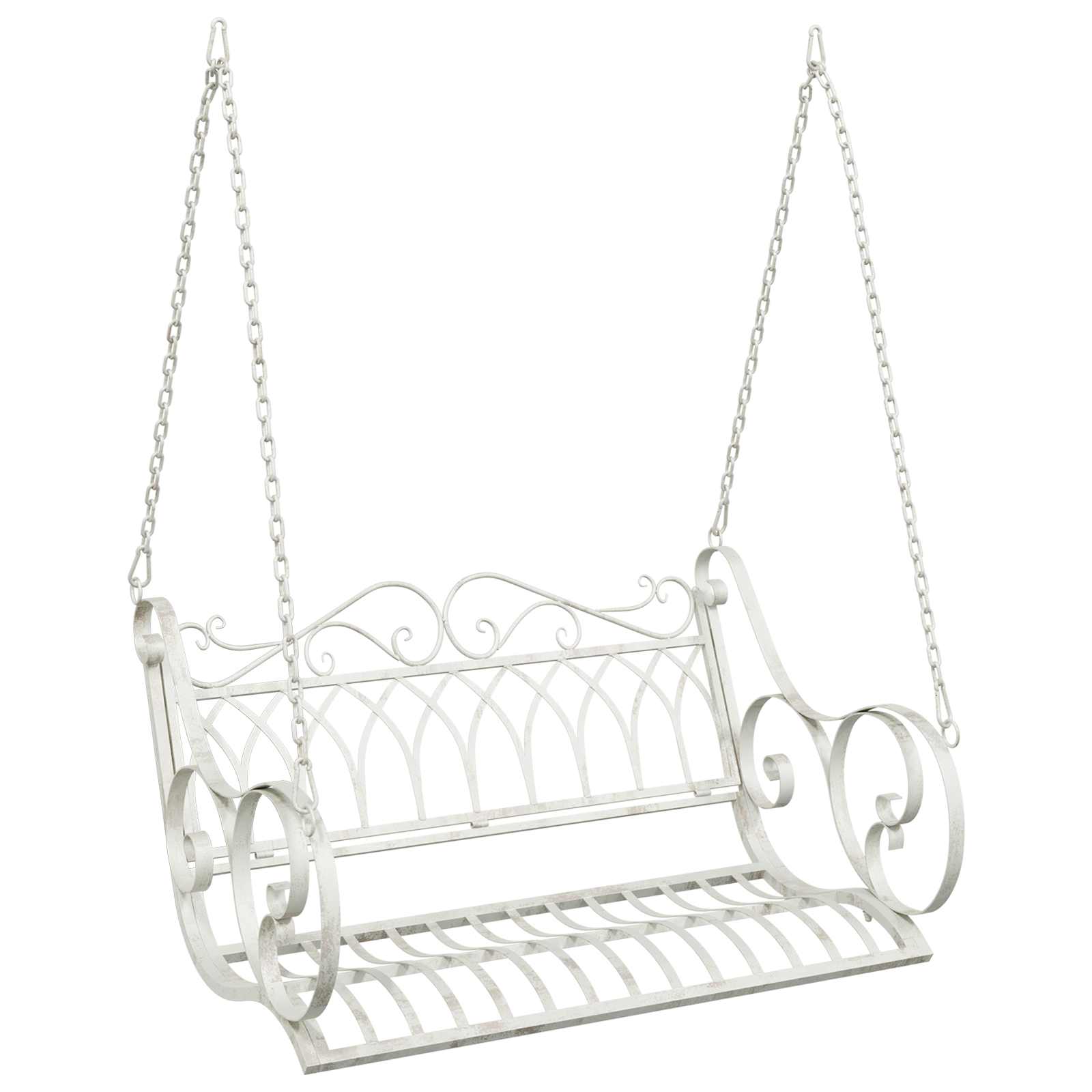 Maison Exclusive - Schaukelbank Stahl 109 X 75 X 59 Cm Antik Weiß