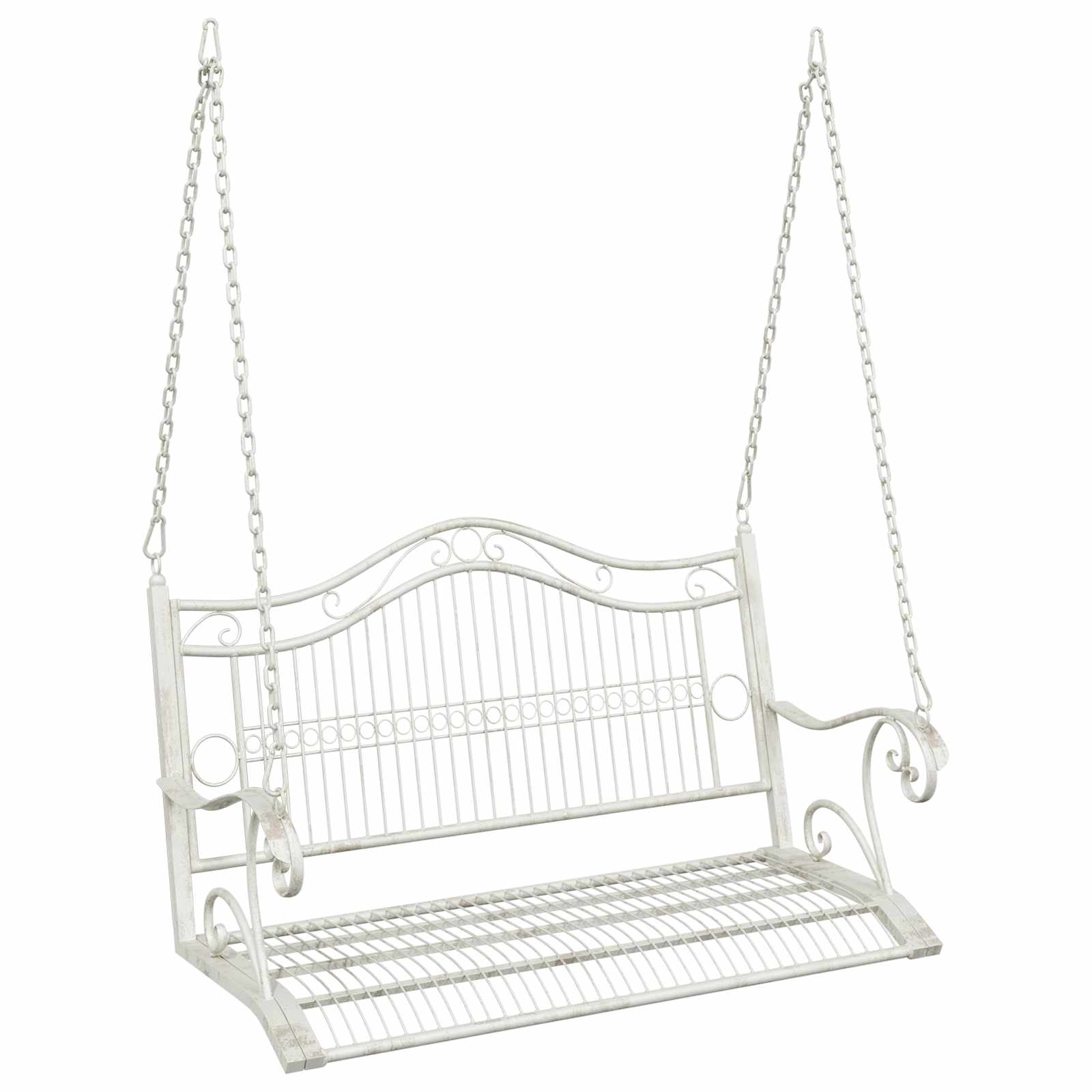 Maison Exclusive - Schaukelbank Stahl 115 X 61 X 63 Cm Antik Weiß