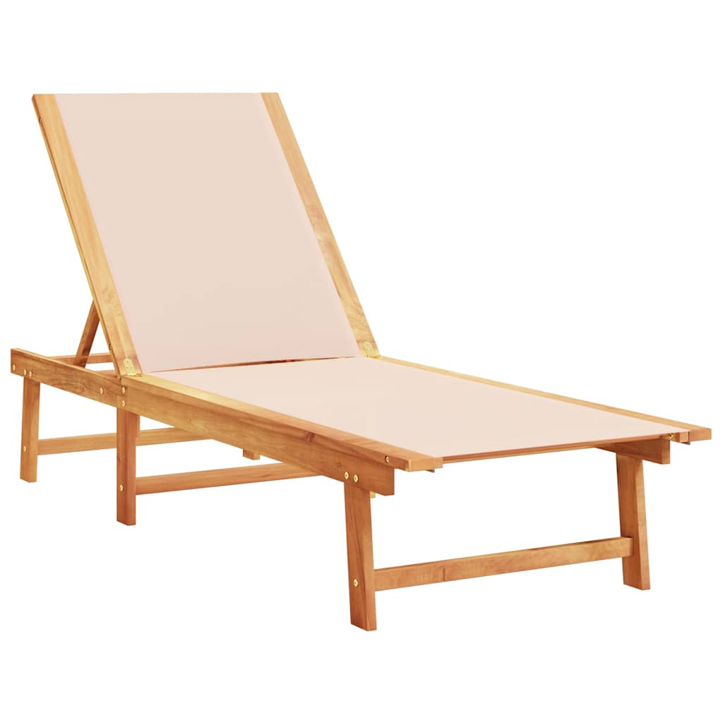 Maison Exclusive - Sonnenliege Creme Massivholz Akazie Und Textil