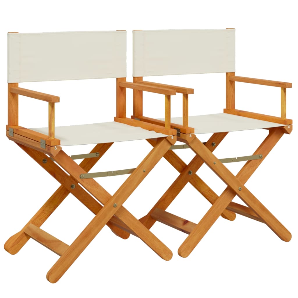 Maison Exclusive - Klappbare Regiestühle 2 Stk. Cremeweiß Stoff