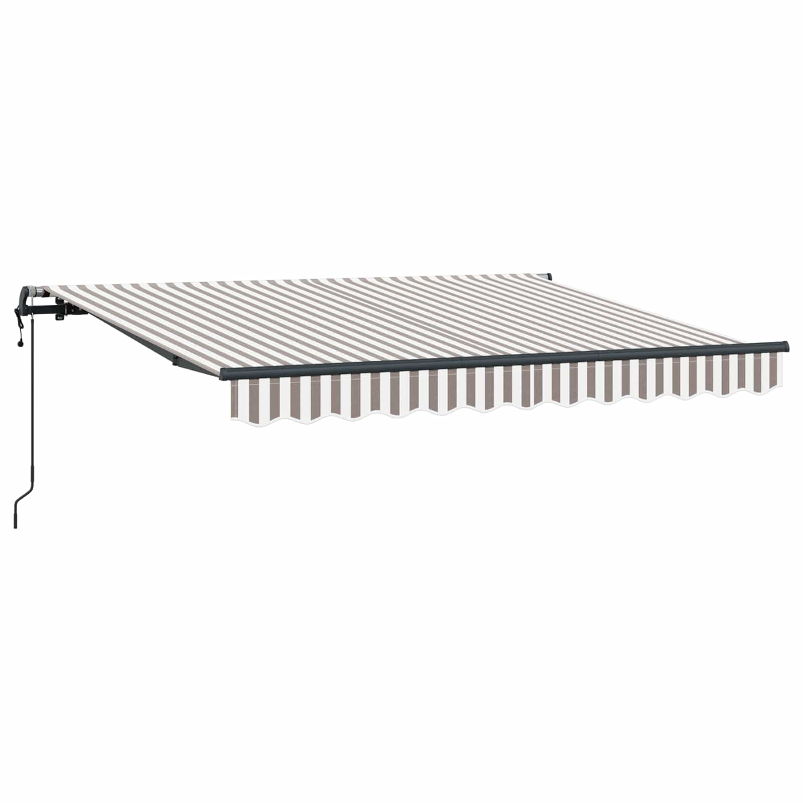 Maison Exclusive - Ausziehbare Markise Hellgrau Und Weiß 450 X 35