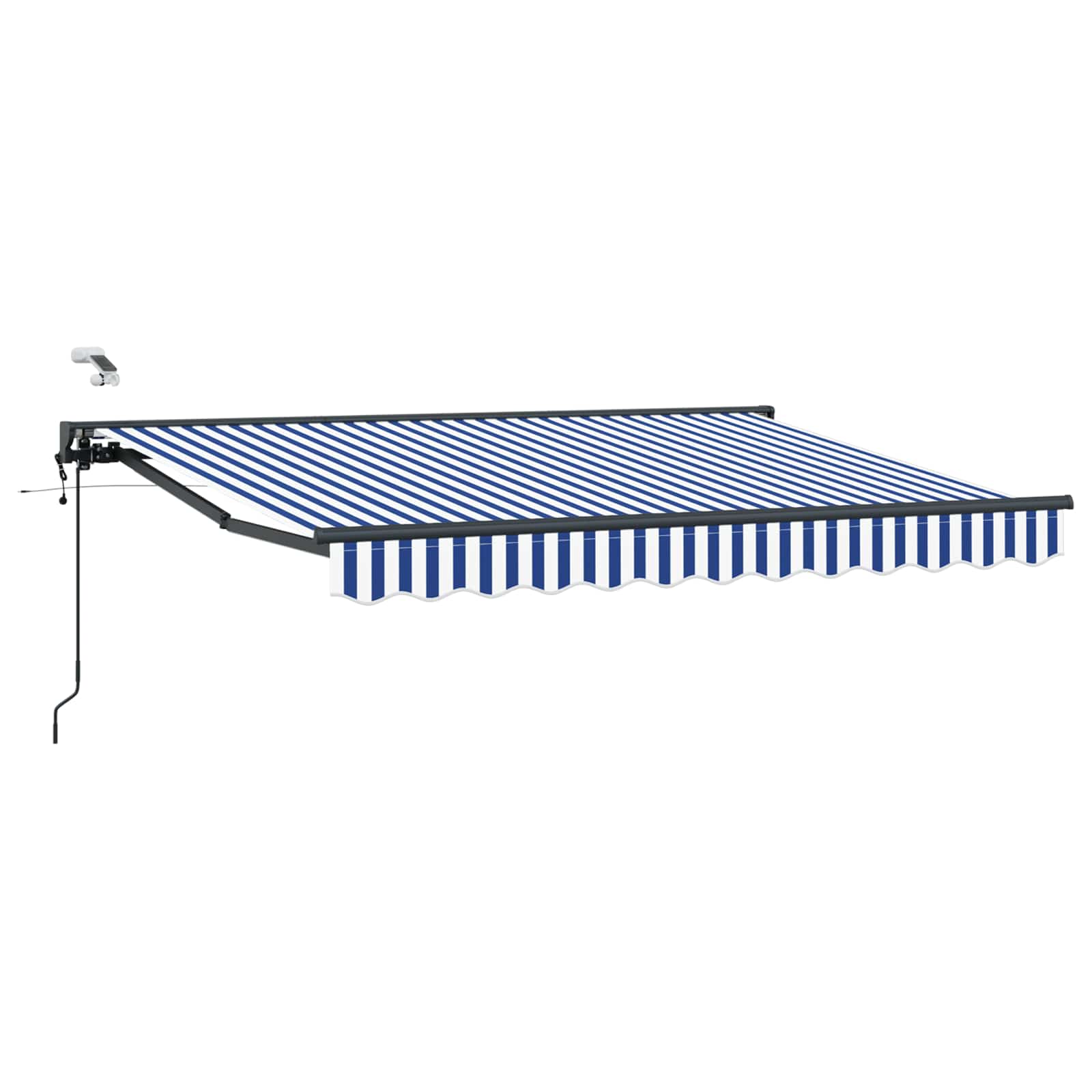 Maison Exclusive - Elektrische Ausziehbare Markise Blau, Weiß, An