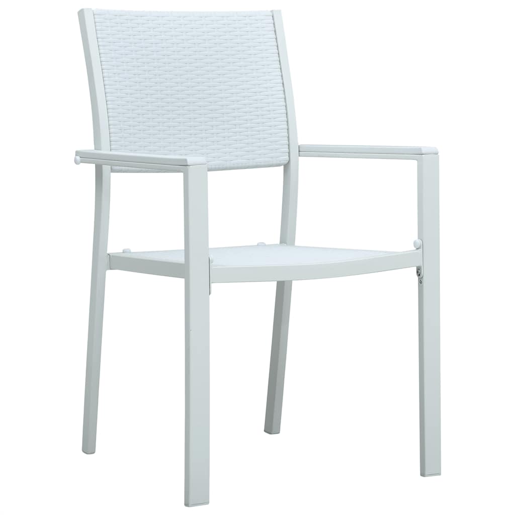 Maison Exclusive - Gartenstühle 4 Stk. Weiß Kunststoff Rattan-opt
