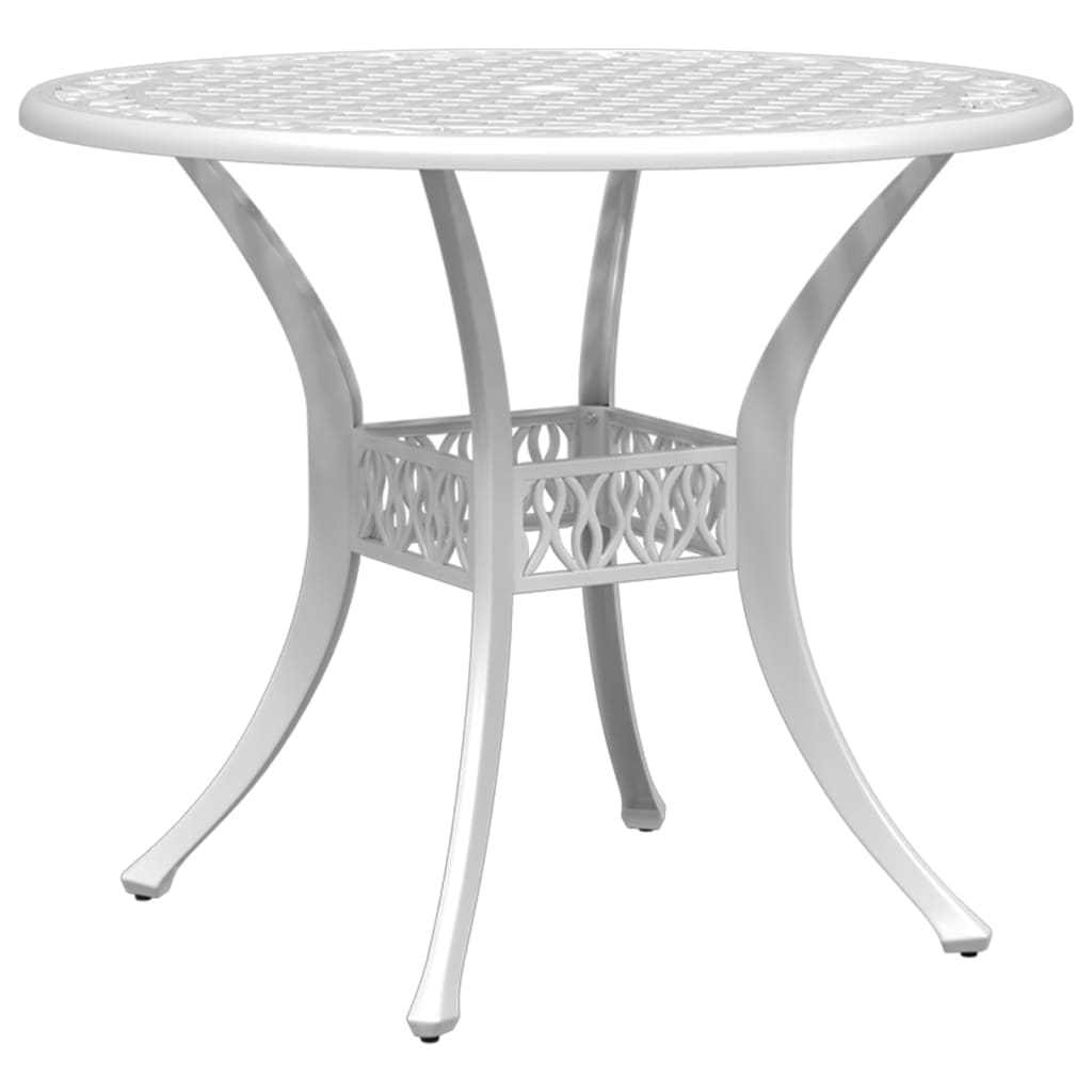 Maison Exclusive - Gartentisch Weiß Ø90x75 Cm Aluminiumguss
