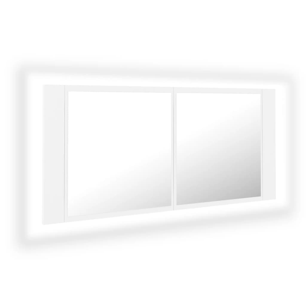 Maison Exclusive - Led-bad-spiegelschrank Weiß 100x12x45 Cm Acryl