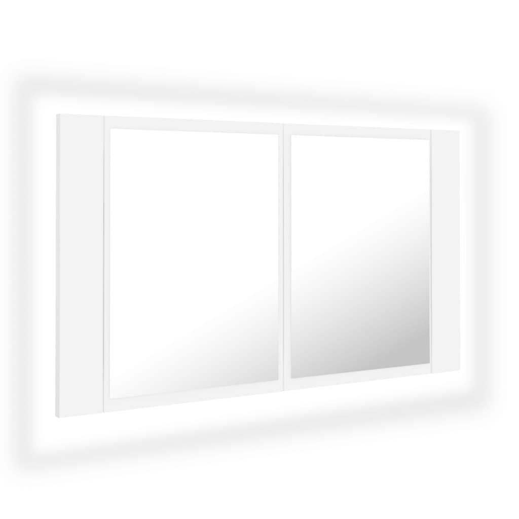 Maison Exclusive - Led-bad-spiegelschrank Weiß 80x12x45 Cm Acryl