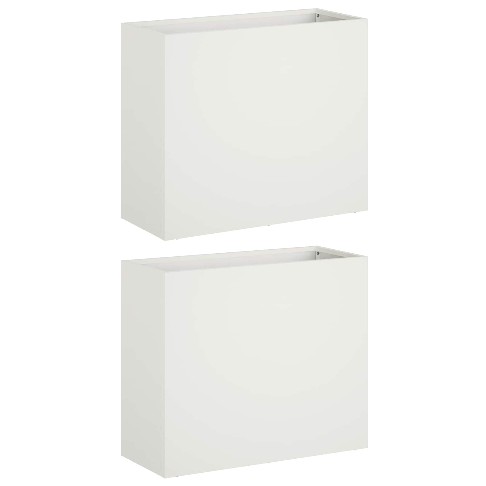 Maison Exclusive - Garten-pflanzgefäß 2 Stk. Weiß 50 X 20 X 40 Cm