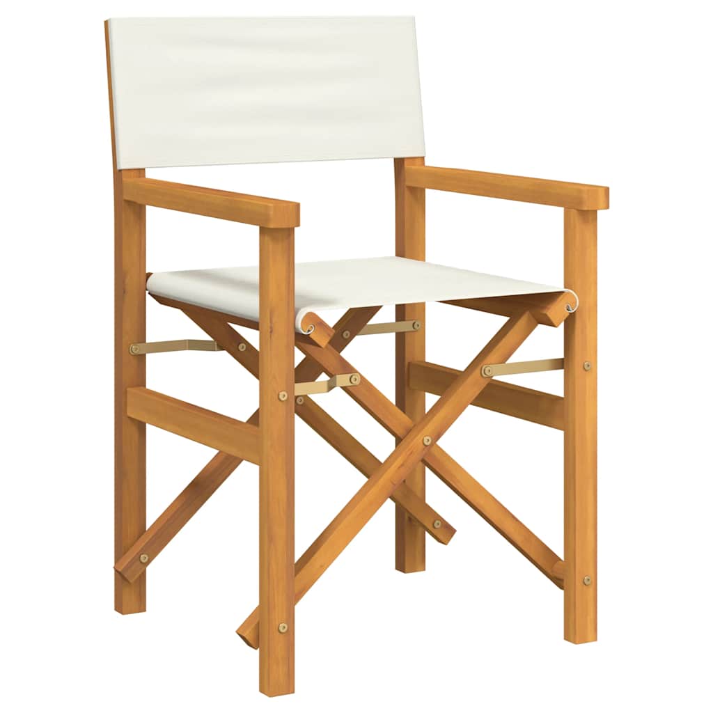 Maison Exclusive - Regiestuhl Klappbar Creme Massivholz Teak