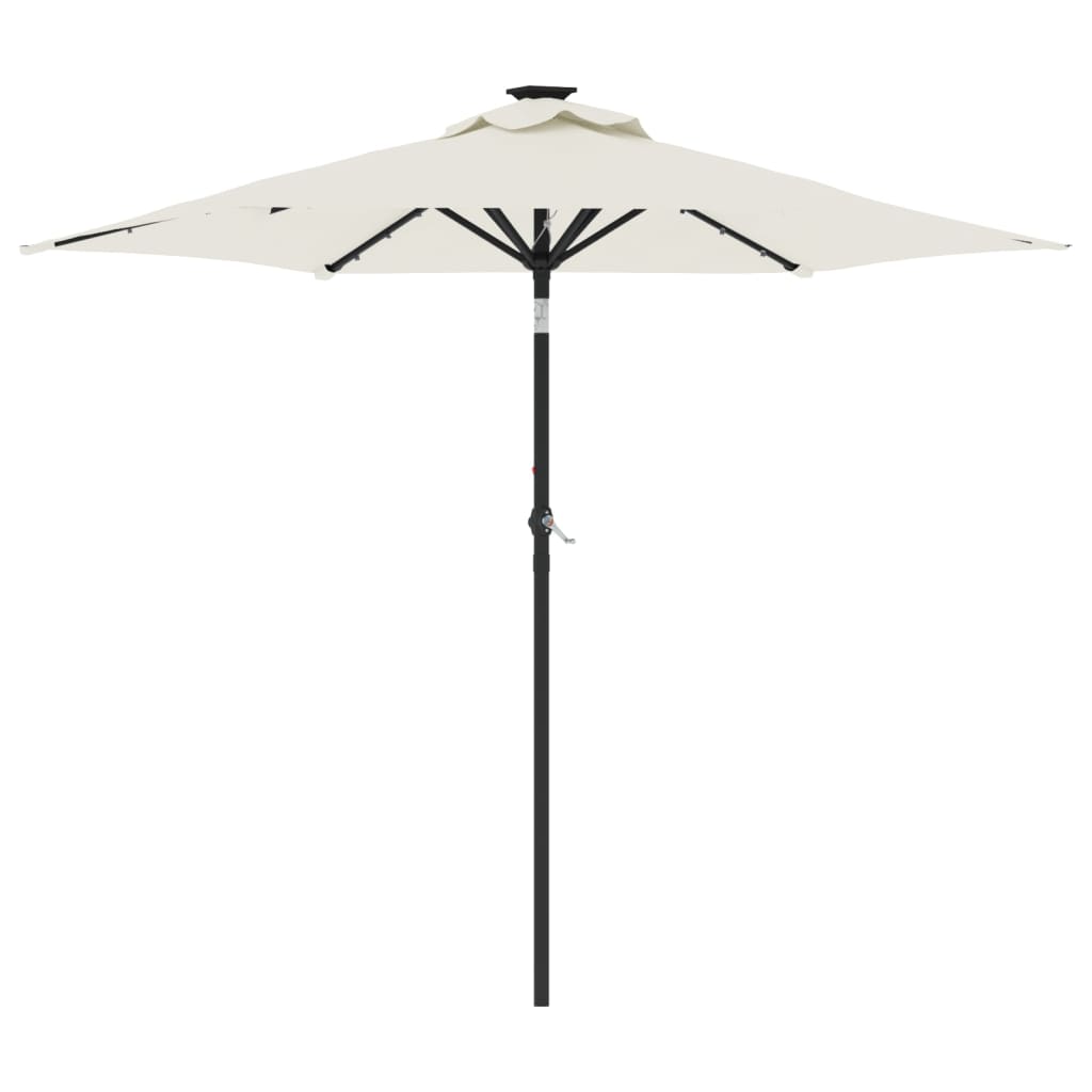 Maison Exclusive - Sonnenschirm Mit Led Und Stahlmast Weiß 225x22