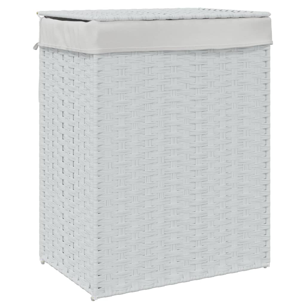 Maison Exclusive - Wäschekorb Mit Deckel Weiß 46x33x60 Cm Poly Ra
