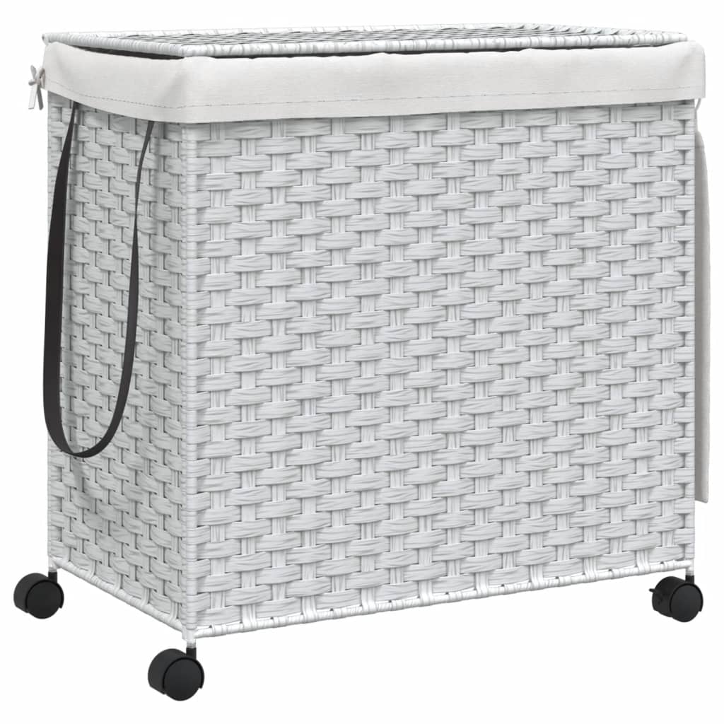 Maison Exclusive - Wäschekorb Mit Rollen Weiß 60x35x60,5 Cm Ratta