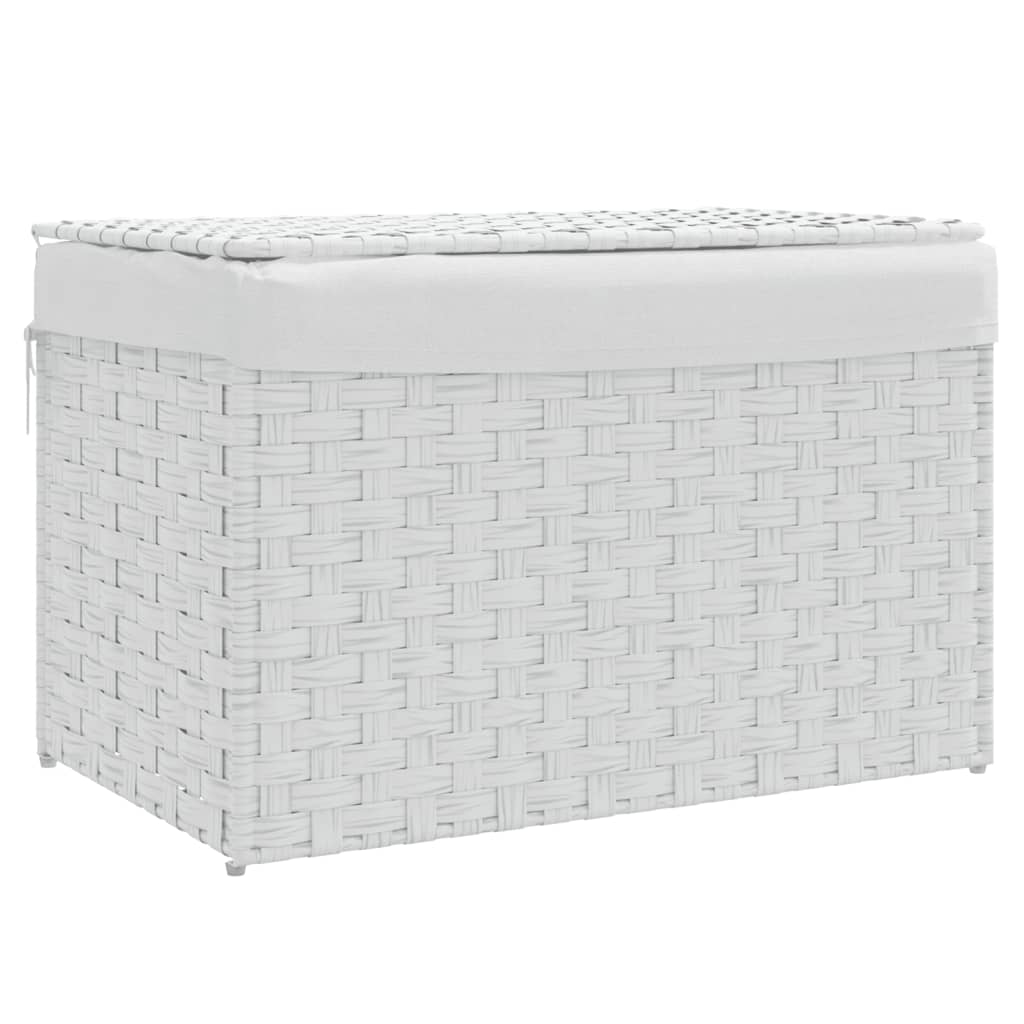 Maison Exclusive - Wäschekorb Mit Deckel Weiß 55,5x35x34 Cm Poly