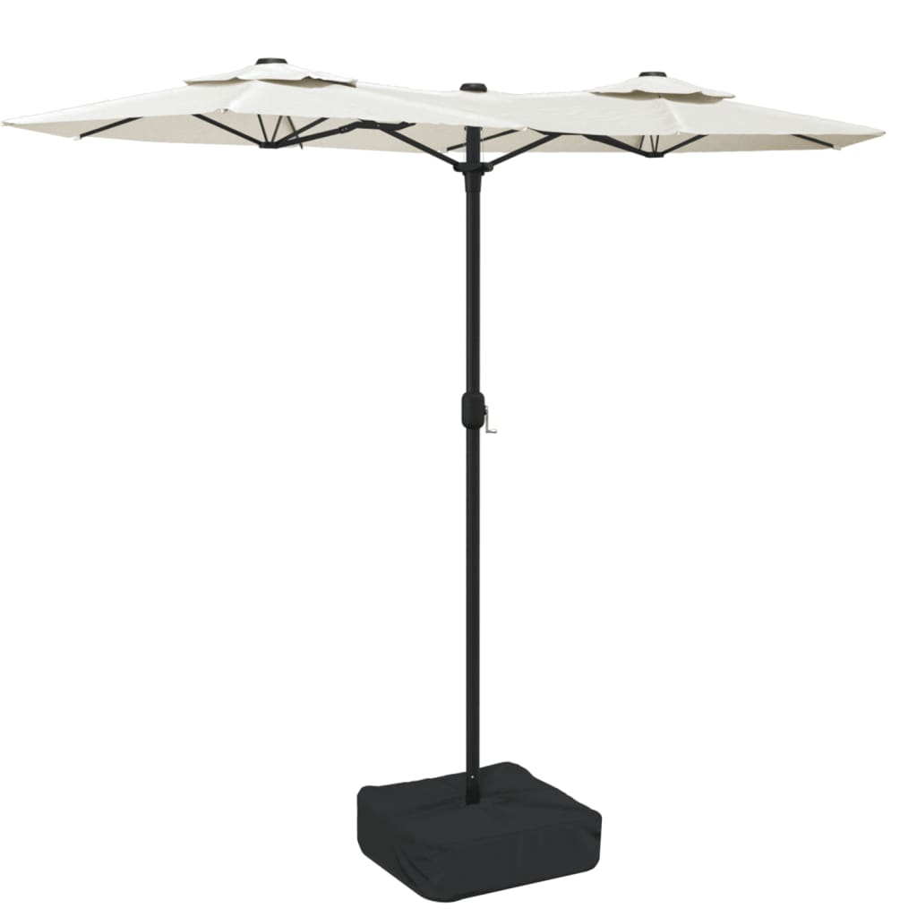 Maison Exclusive - Doppel-sonnenschirm Sandweiß 316x145 Cm