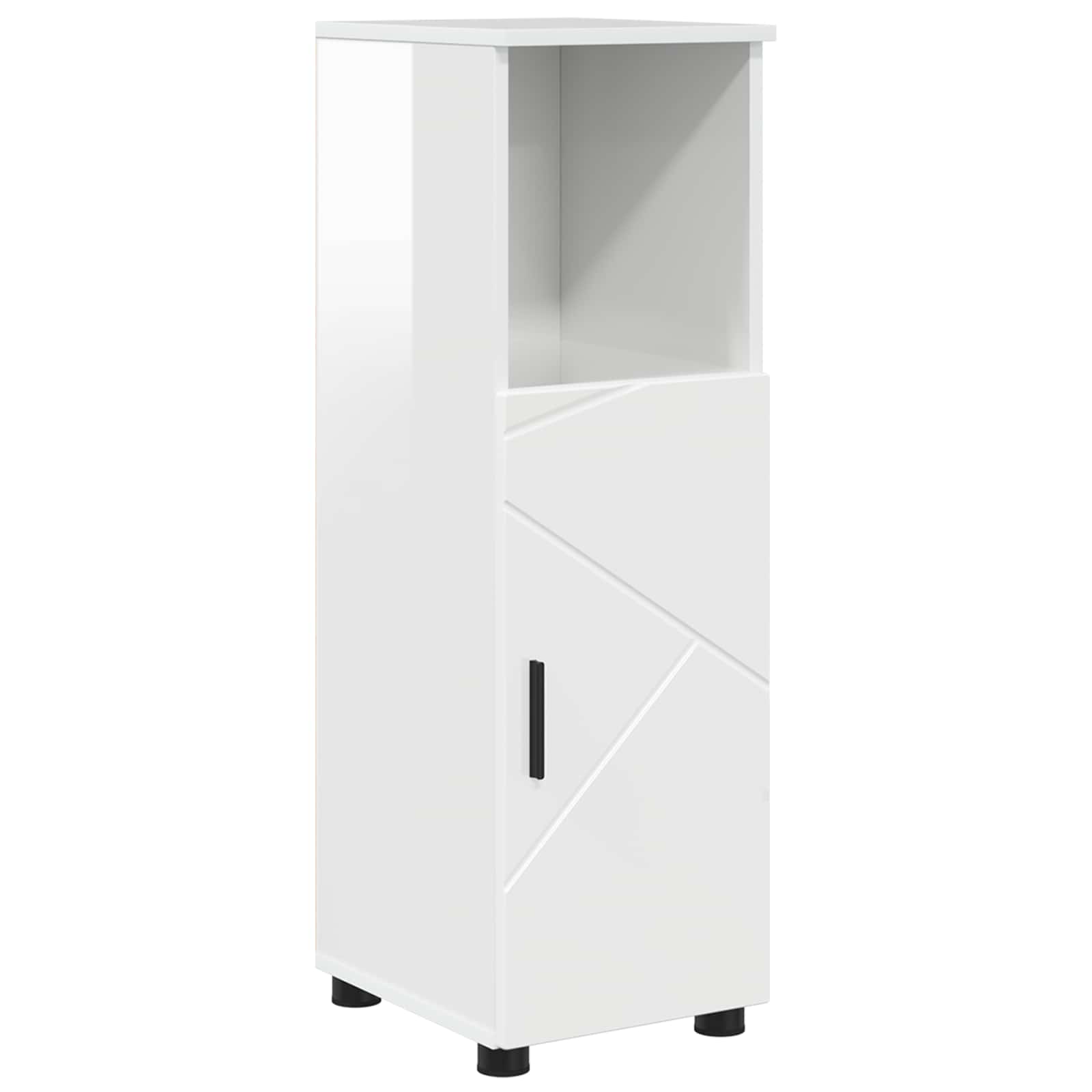 Maison Exclusive - Badezimmerschrank Hochglanz Weiß 30 X 35 X 95