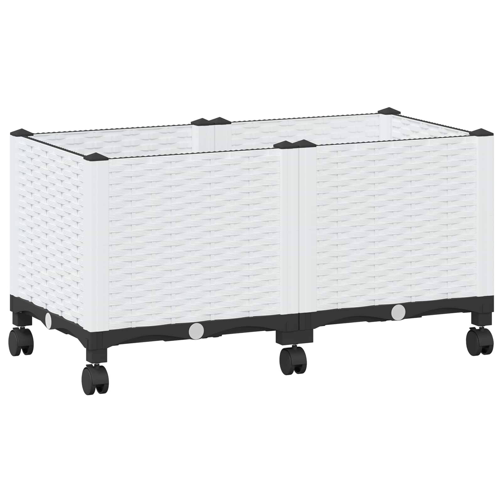 Maison Exclusive - Gartenpflanzer Mit Rädern Weiß 80 X 40 X 48 Cm