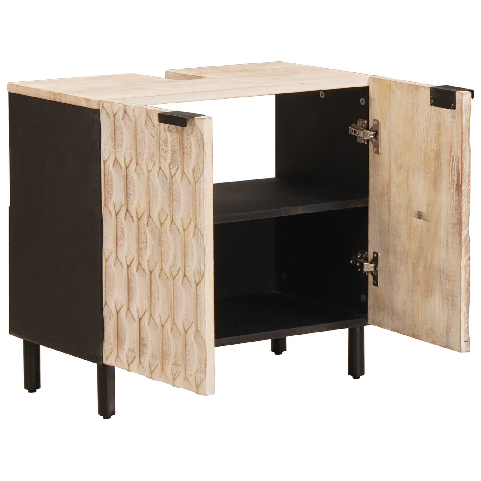 Maison Exclusive - Waschbeckenschrank Weiß 62 X 33 X 58 Cm Massiv
