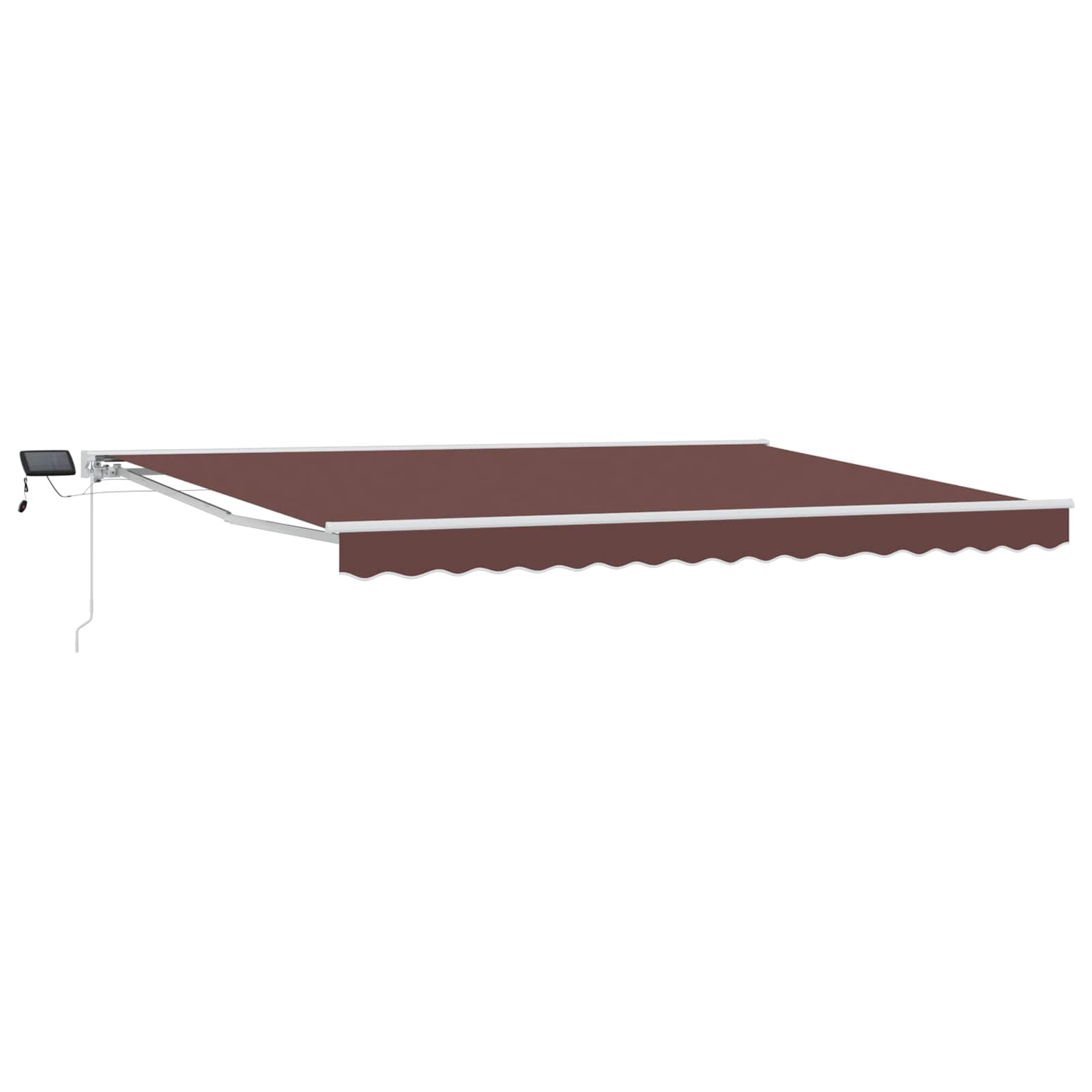 Maison Exclusive - Manueller Markisenrahmen Mit Leds Braun Und We
