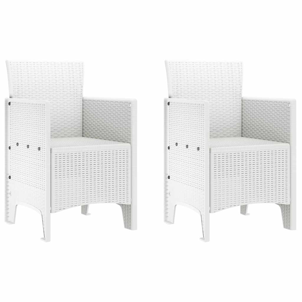 Maison Exclusive - Gartenstuhl 2 Stk. Weiß Polypropylen