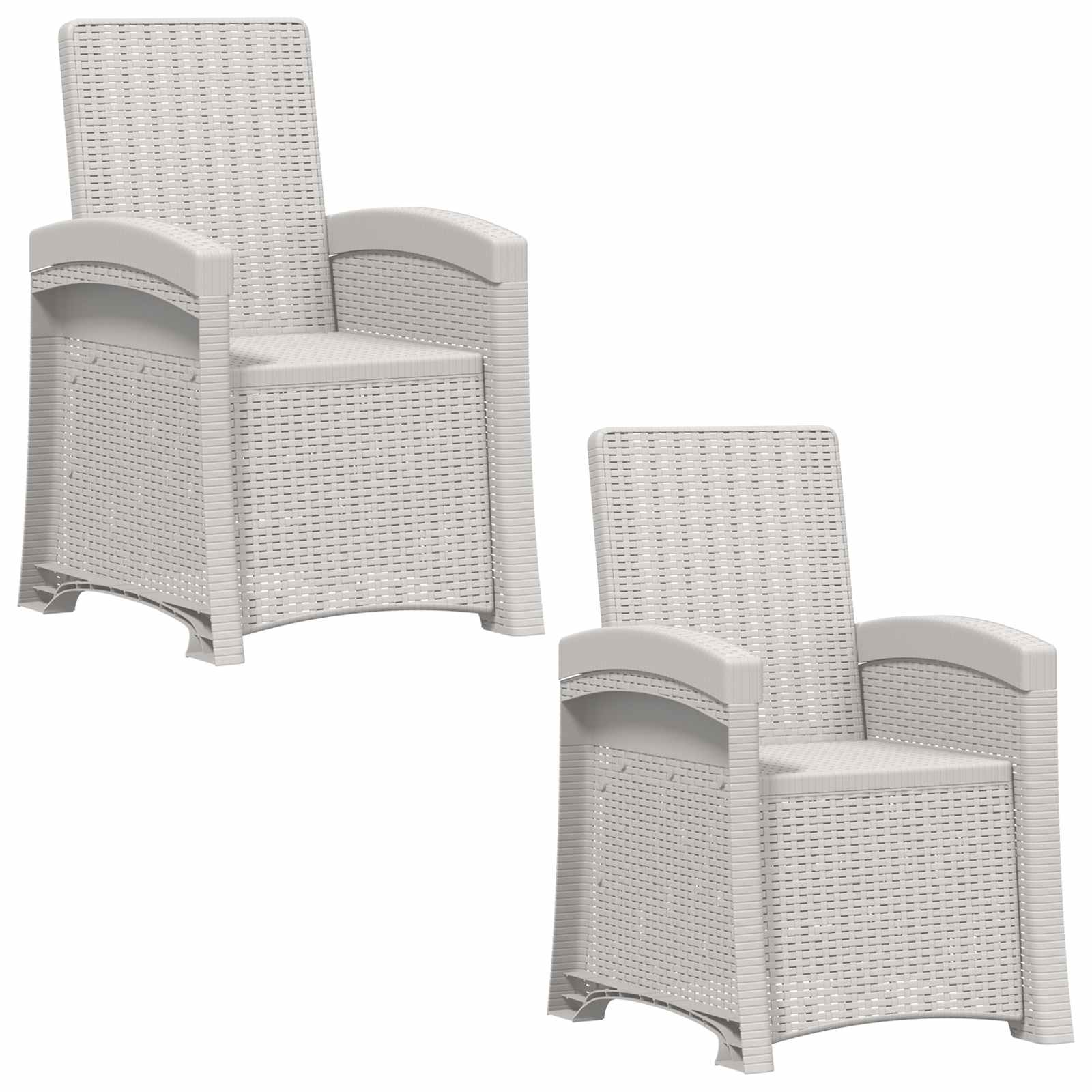 Maison Exclusive - Liegesessel Garten Rattan-optik 2 Stk. Weiß Pp