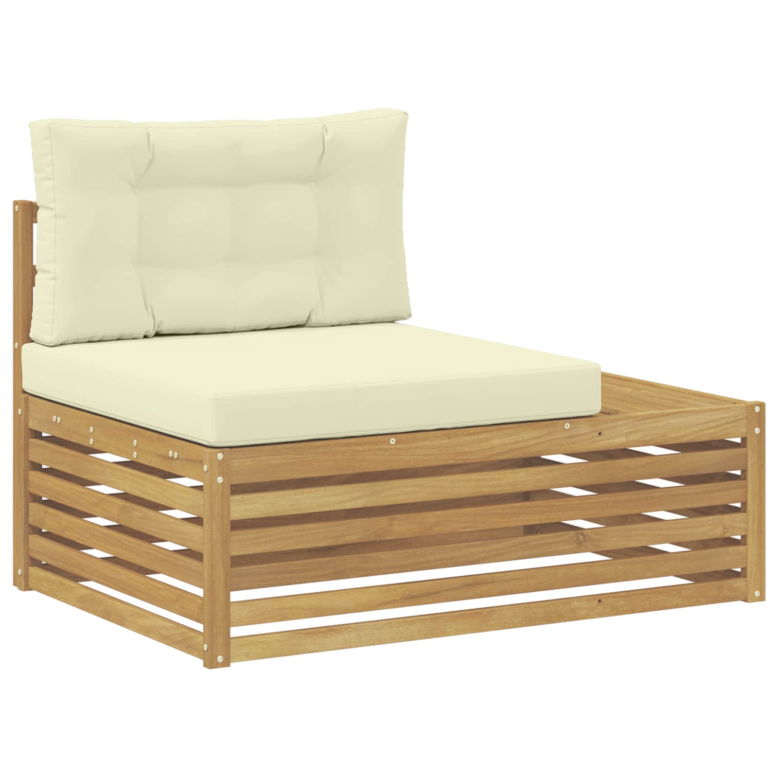 Maison Exclusive - Outdoor Endsofa Massivholz Akazie Weiß