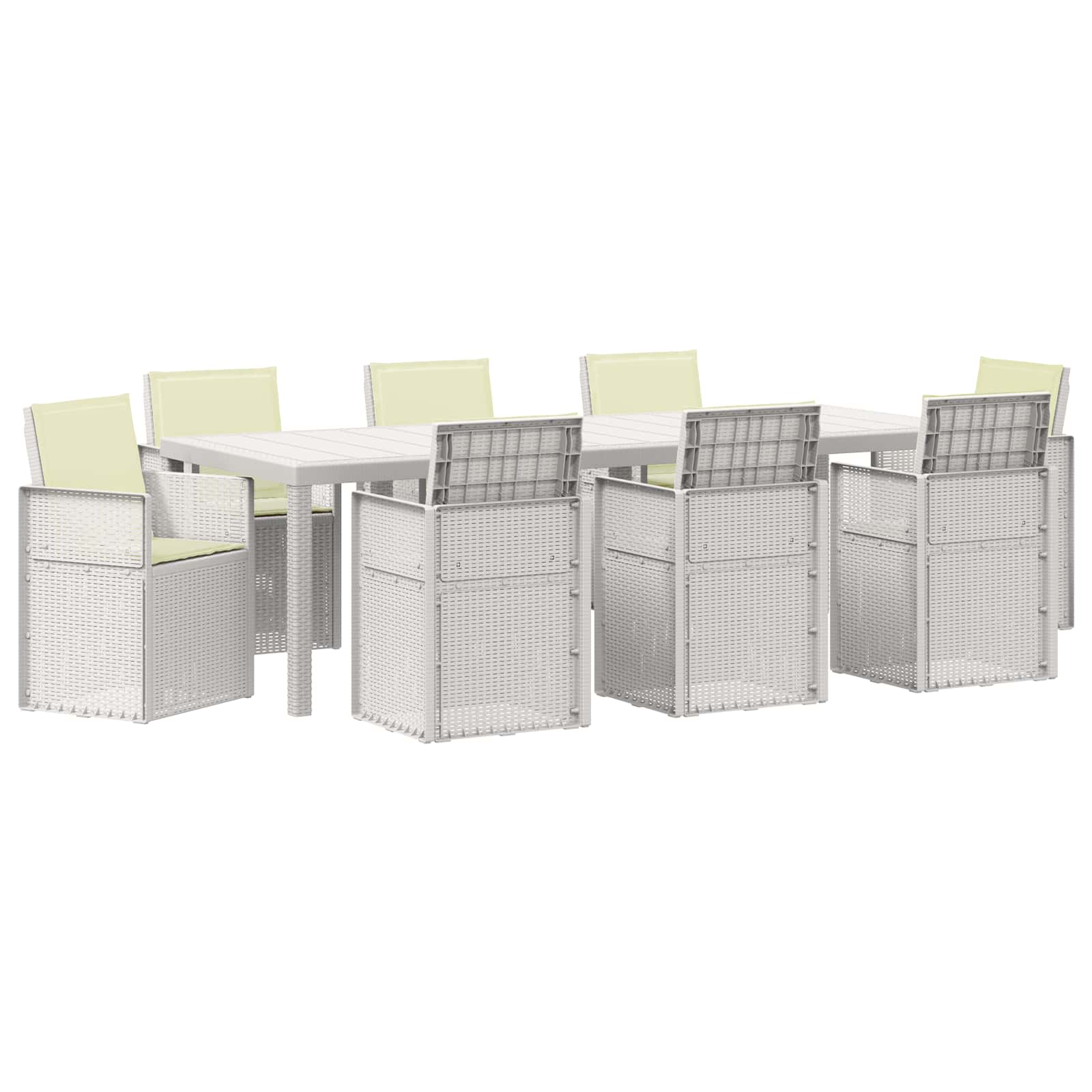 Maison Exclusive - Garten Essgruppe 9 Stk. Weiß Und Creme Pp