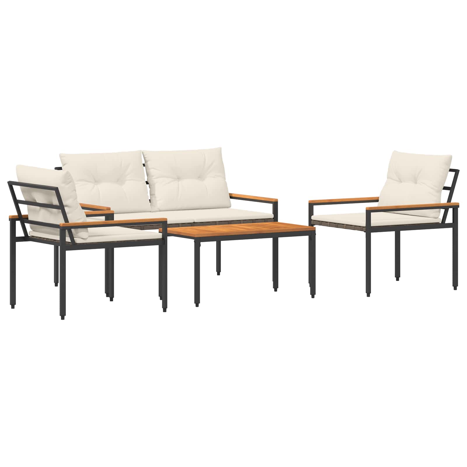 Maison Exclusive - Gartenmöbel-set 4 Stk. Cremeweiß Poly-rattan