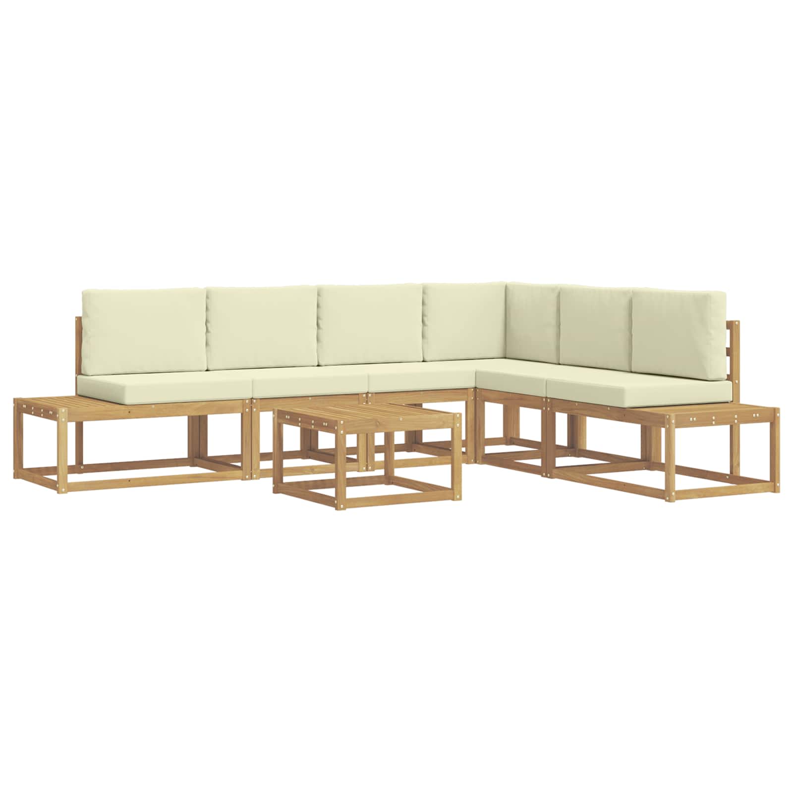 Maison Exclusive - Outdoor-sofagarnitur 5 Stück Weiß Und Creme Po