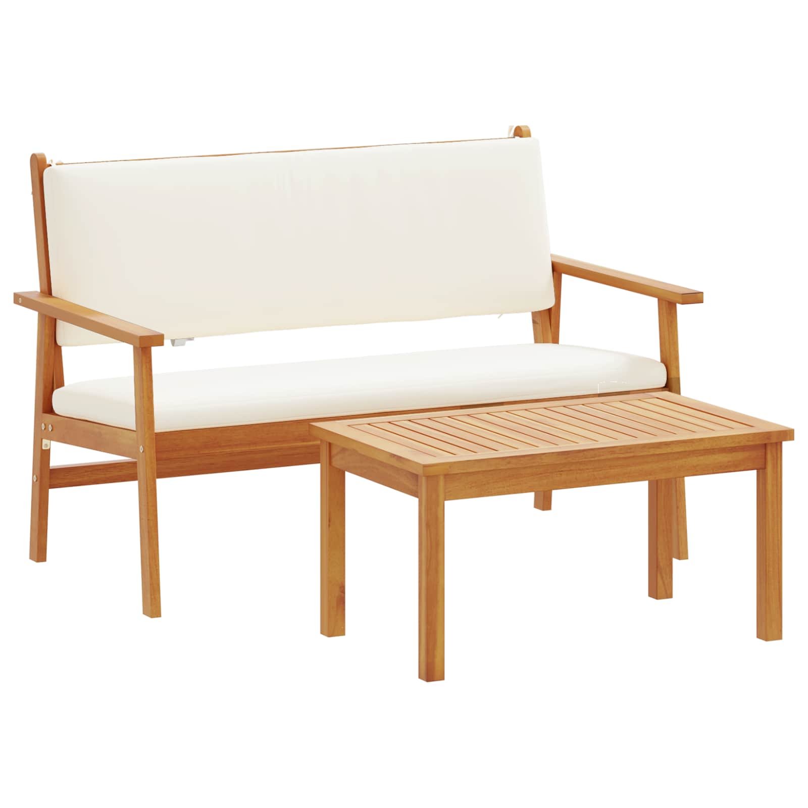 Maison Exclusive - Gartensofa-set 2 Stk. Cremeweiß Massivholz Aka