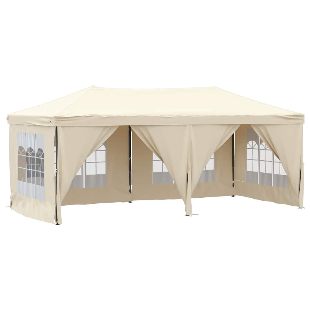 Maison Exclusive - Partyzelt Faltbar Mit Seitenwänden Creme 3x6 M