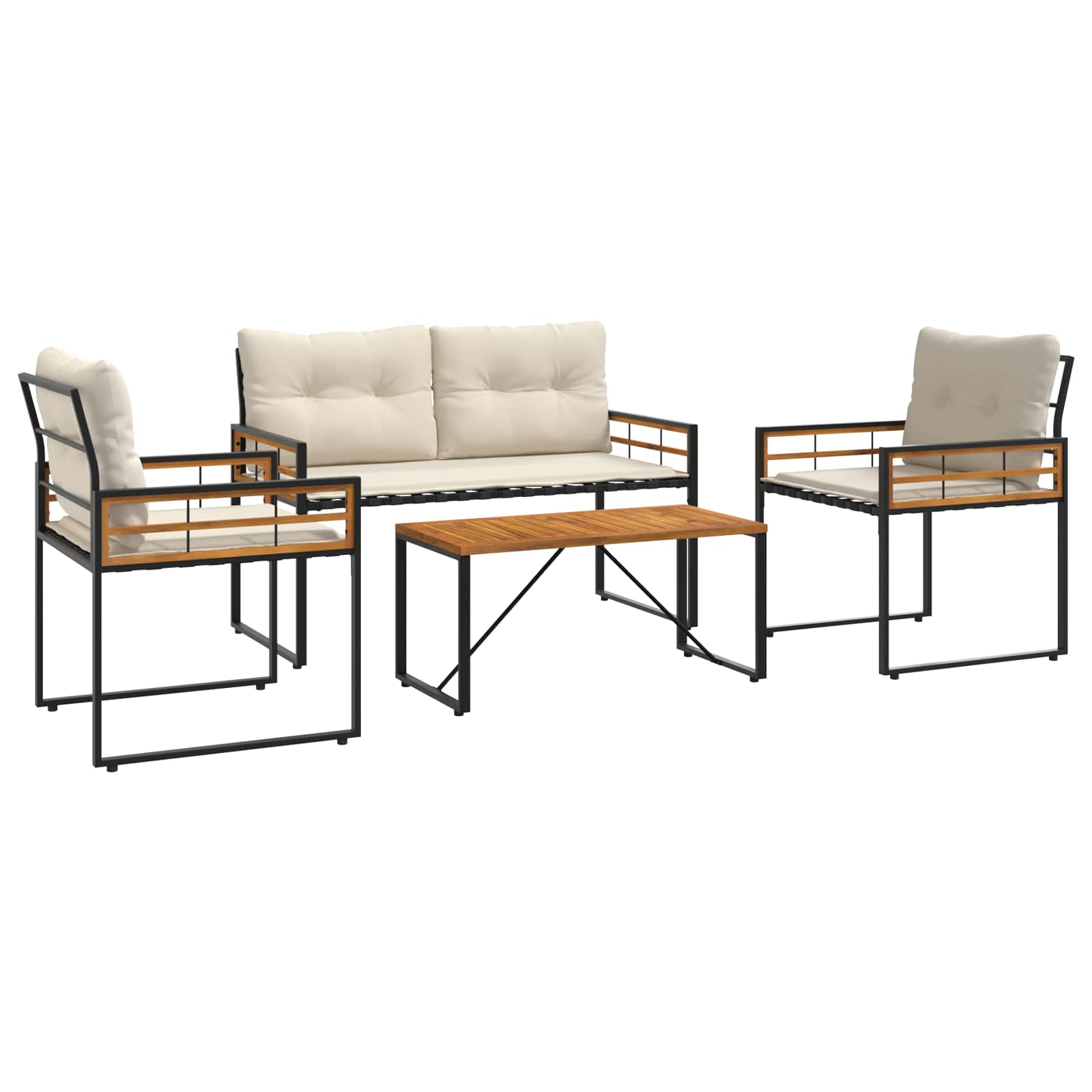 Maison Exclusive - Gartenmöbel Set 4 Stk. Creme