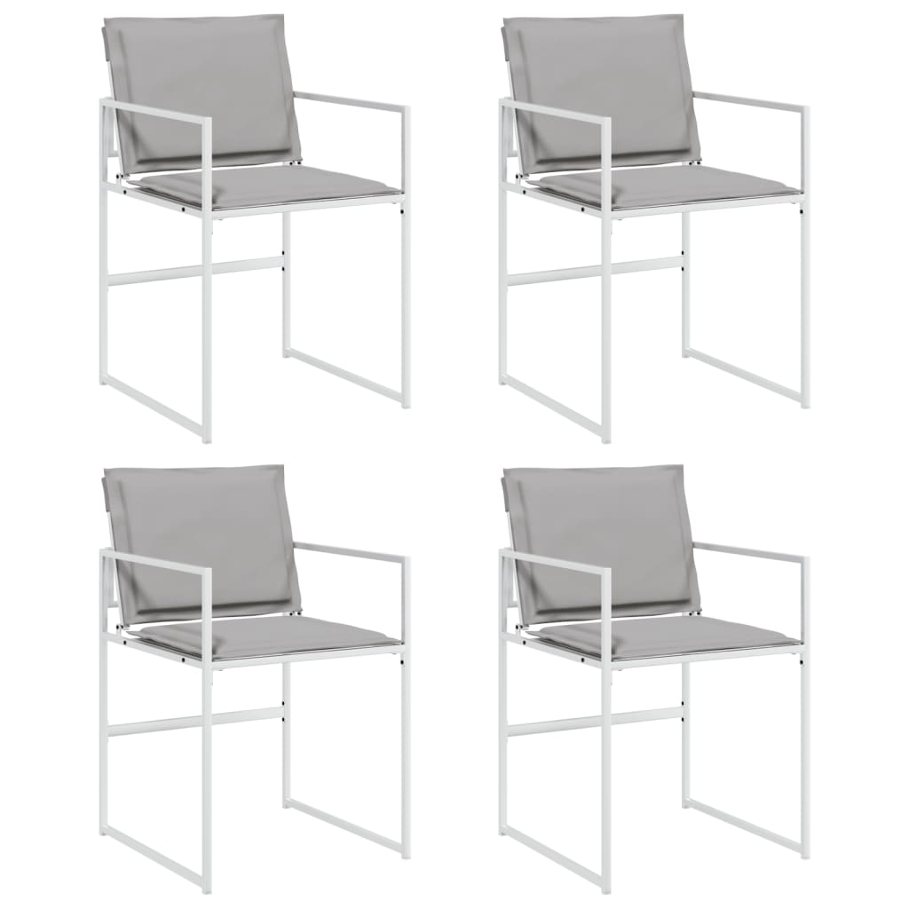 Maison Exclusive - Gartenstühle Mit Kissen 4 Stk. Weiß Stahl Und