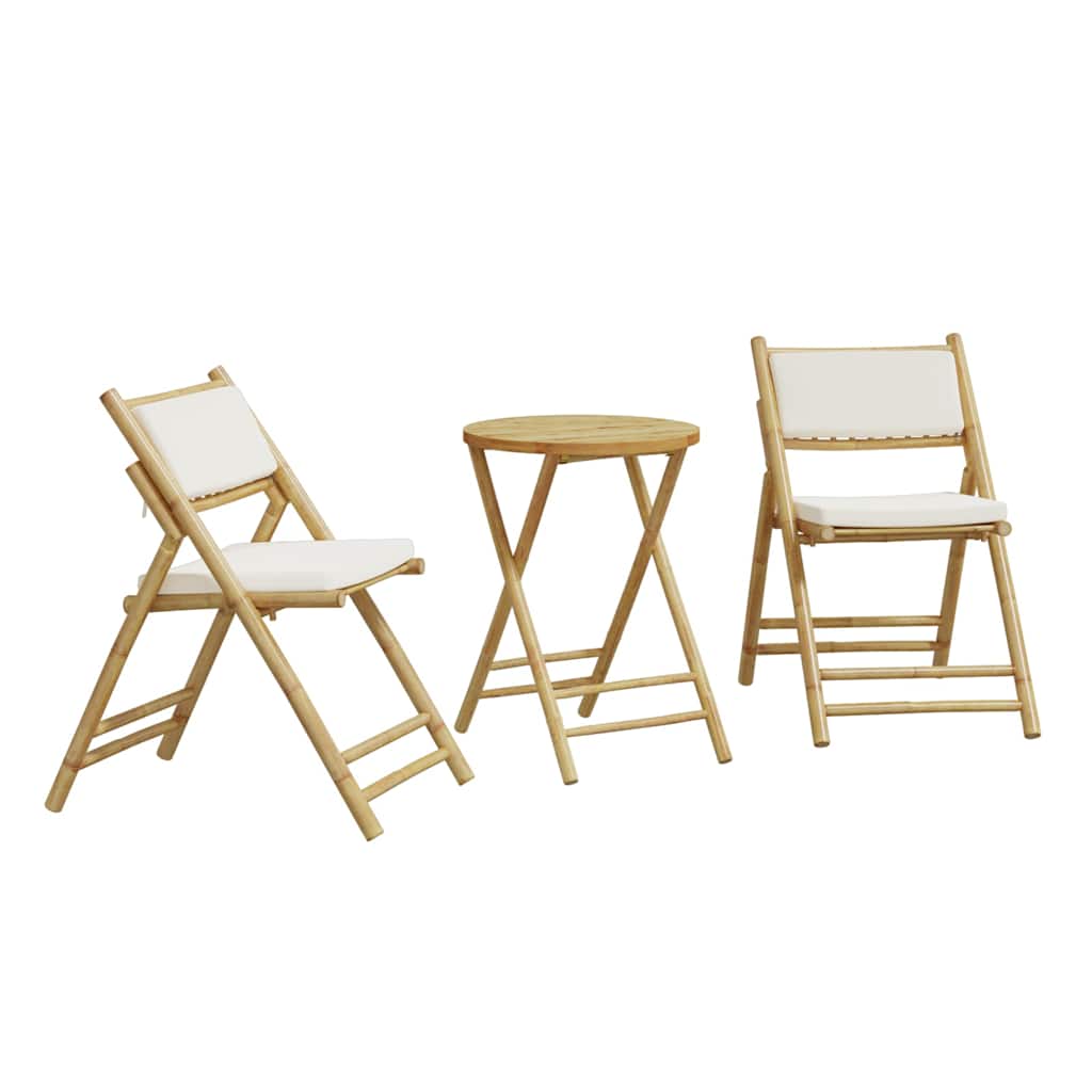 Maison Exclusive - 3-tlg. Bistro-set Klappbar Mit Kissen Bambus