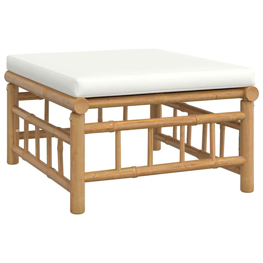 Maison Exclusive - Gartenhocker Mit Cremeweißem Kissen Bambus