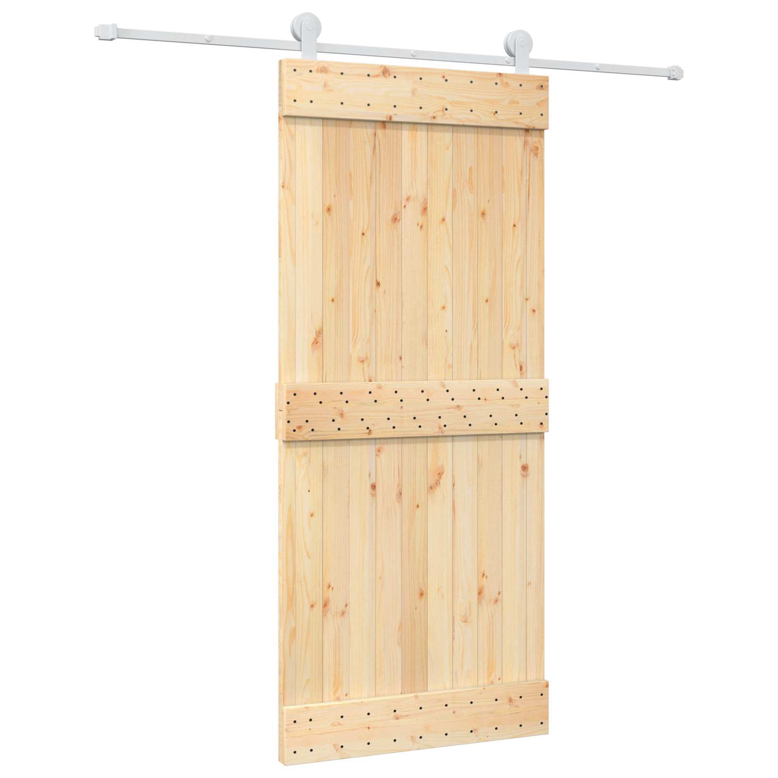 Maison Exclusive - Schiebetür Natürlich Und Weiß 90 X 210 Cm Mass