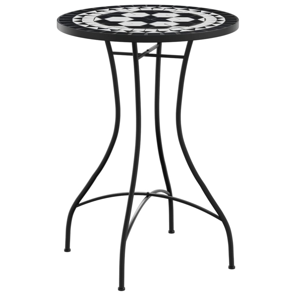 Maison Exclusive - Mosaik-bistrotisch Schwarz Und Weiß Ø50x70 Cm