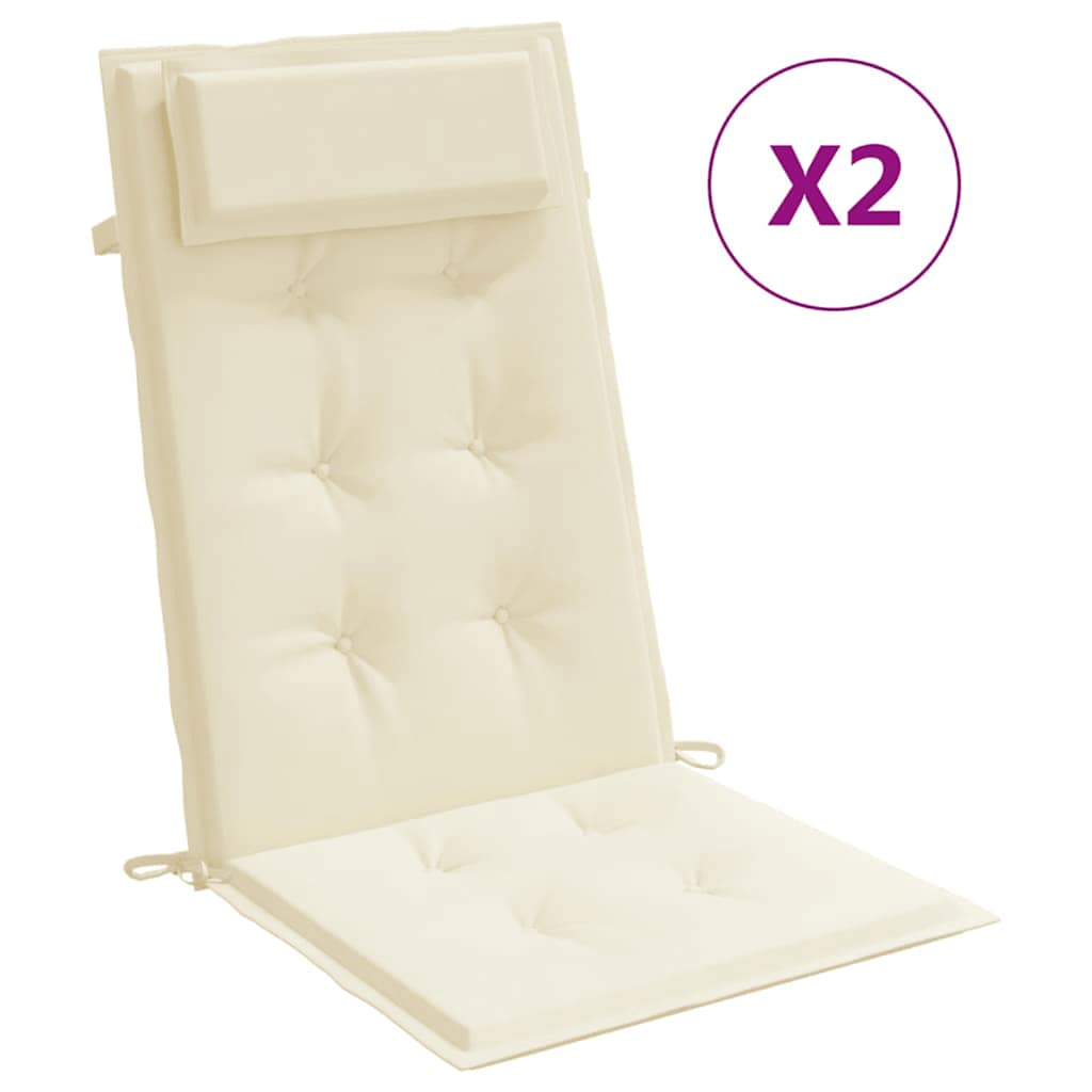 Maison Exclusive - Hochlehner-auflagen 2 Stk. Creme Oxford-gewebe