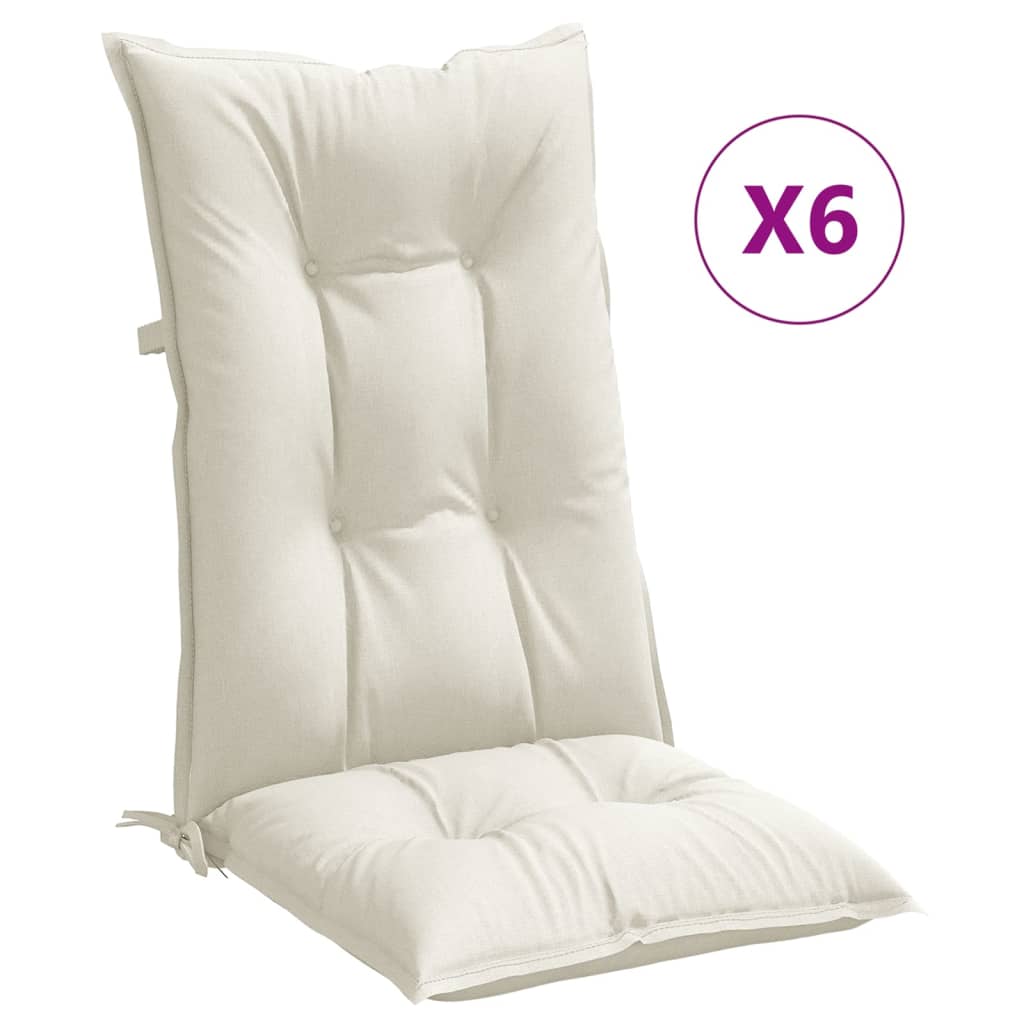 Maison Exclusive - Hochlehner-auflagen 6 Stk. Melange Creme 120x5