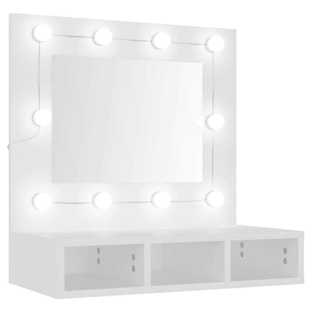 Maison Exclusive - Spiegelschrank Mit Led Weiß 60x31,5x62 Cm