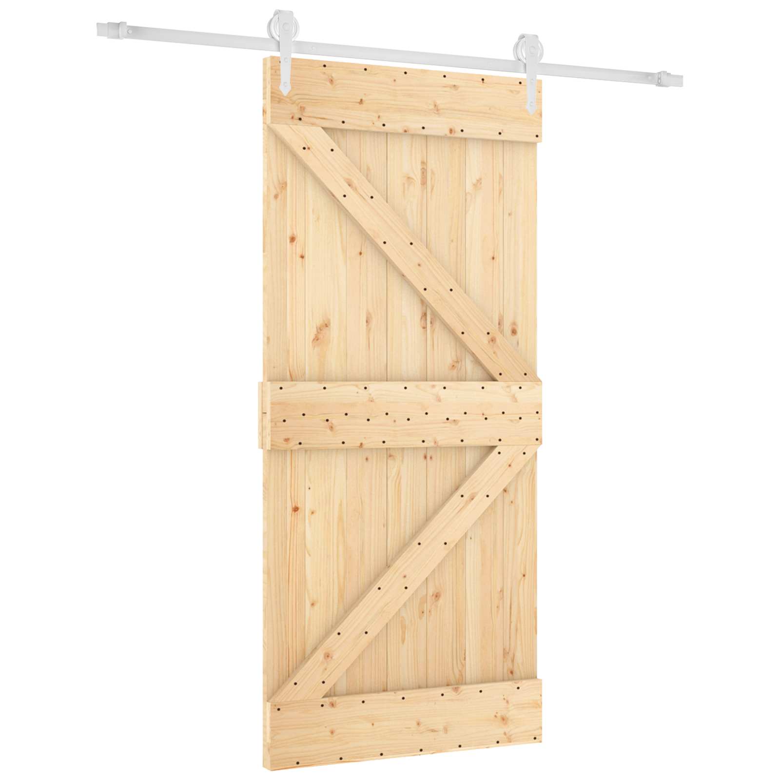 Maison Exclusive - Schiebetür 95 X 210 Cm Massivkiefer (unbehande