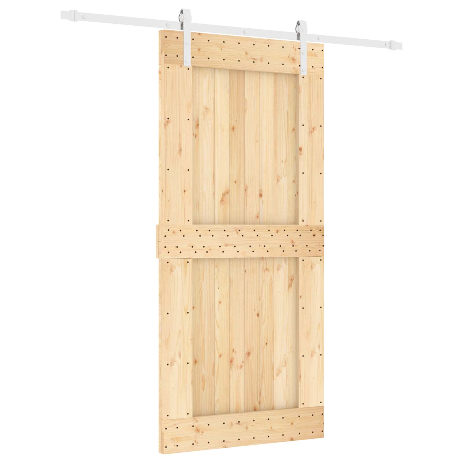 Maison Exclusive - Schiebetür Natürlich Und Weiß 95 X 210 Cm Mass