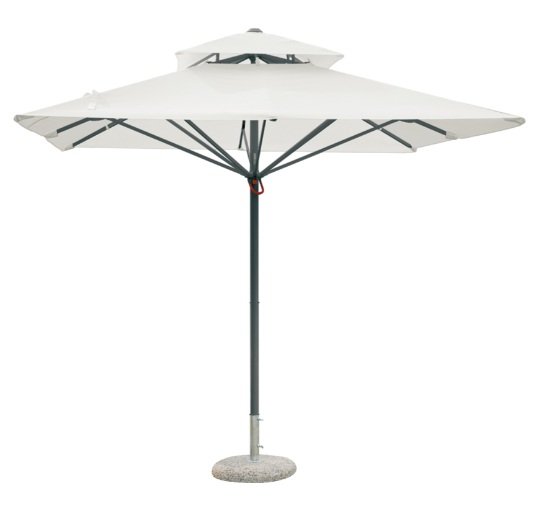 Schiebeschirm 300x300 Cm Aus Aluminium Mit Anthrazitfarbenem Schaft Und Ecrufarbenem Tuch. Maligi Home Mg-stone Ecrù