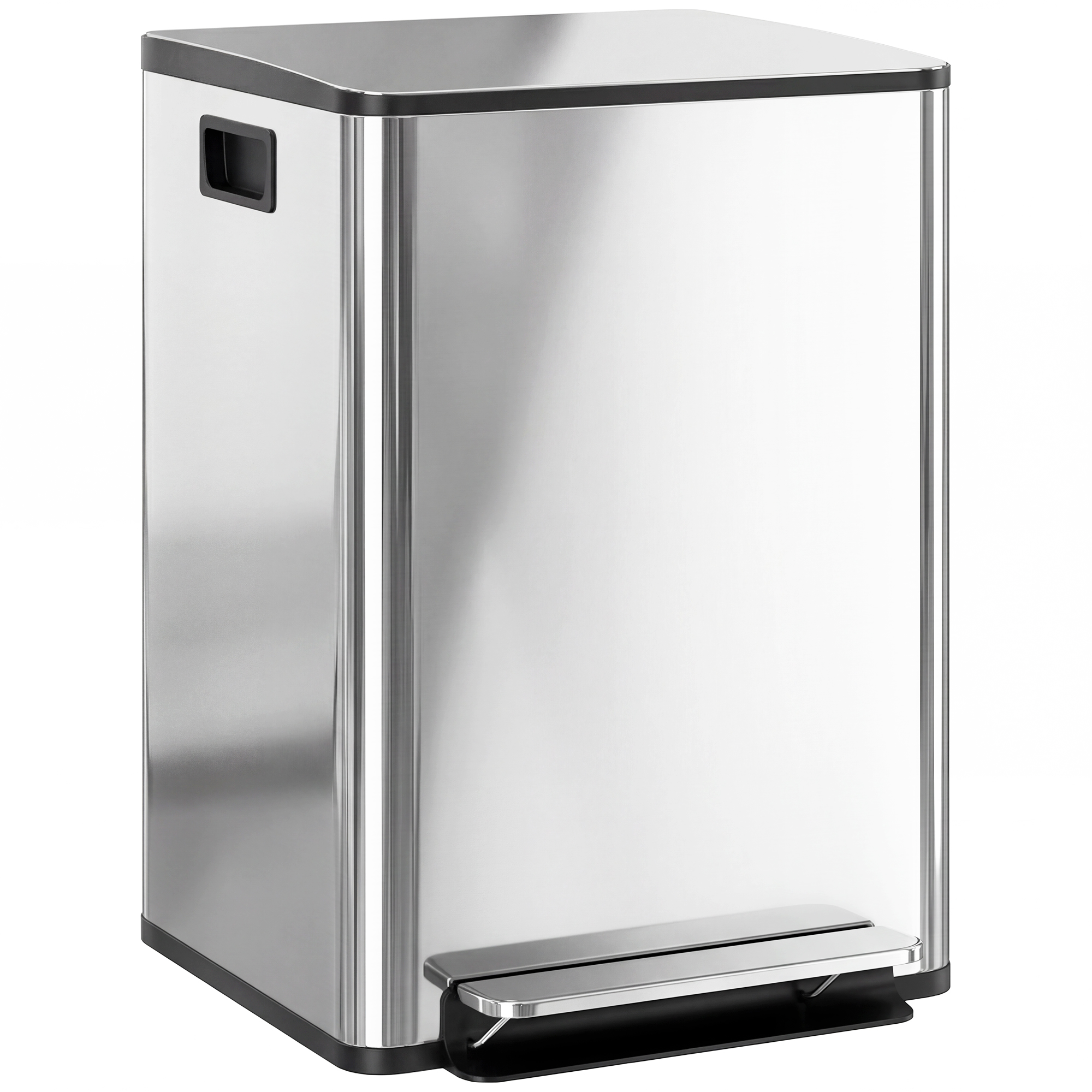 Mülleimer Fächern Soft-close-deckel 2 X 20l Edelstahl Fingerabdrucksicher Silber