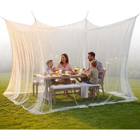 Großes Außen Moskitonetz, Ultrafeinmaschiges Insektenschutznetz Für Terrasse Camping Garten, 300×300×250cm