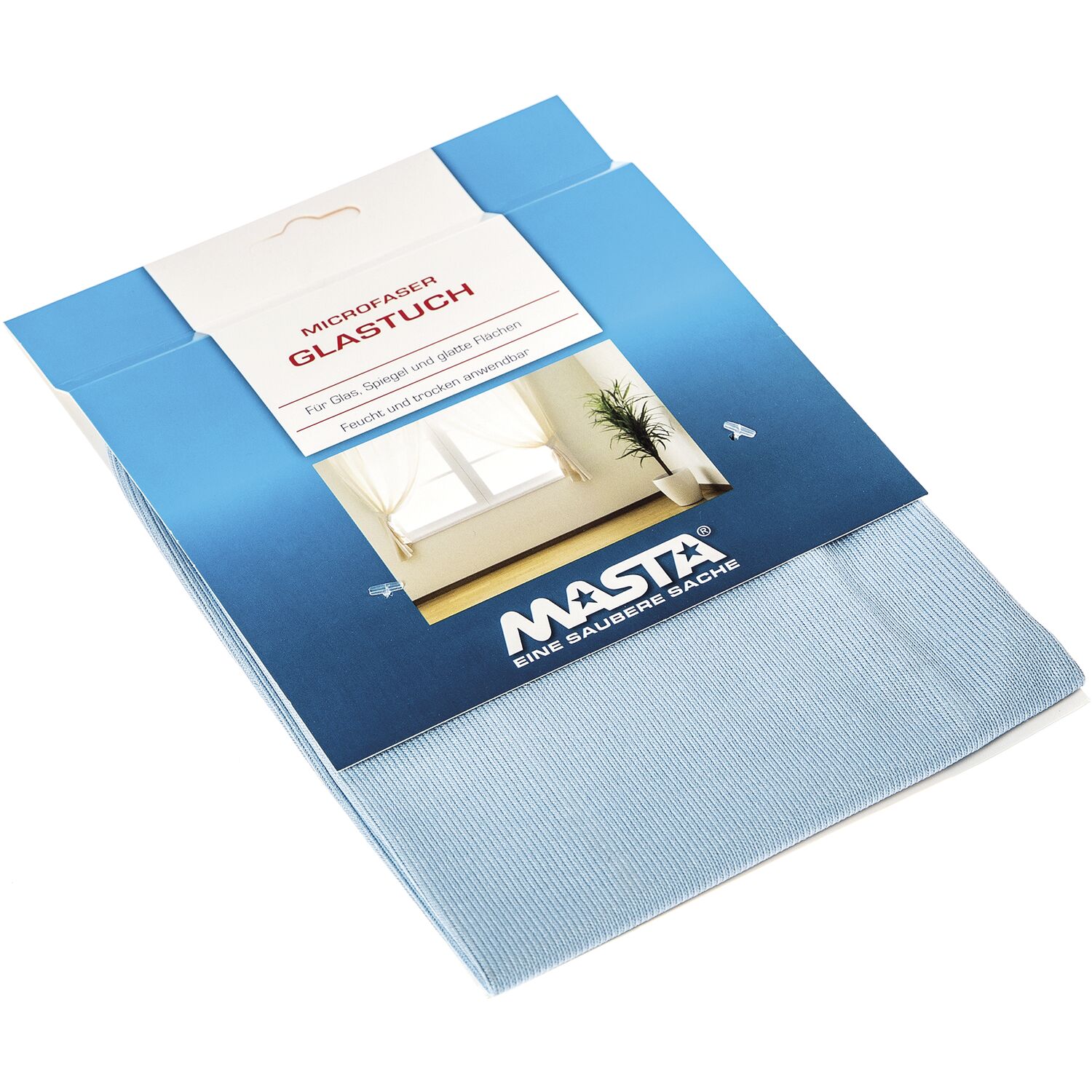 Masta Microfaser-glasreinigungstuch, Microfasertuch, Reinigungstuch Für Glas, Spiegel Und Glatte Flächen, Blau, 40 X 40 Cm