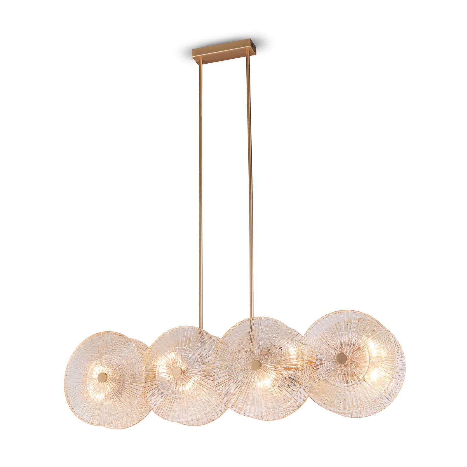 [gebraucht] B-ware Maytoni Hängeleuchte Aster Led Pendelleuchte 8-flammig Dimmbar Gold Bernstein