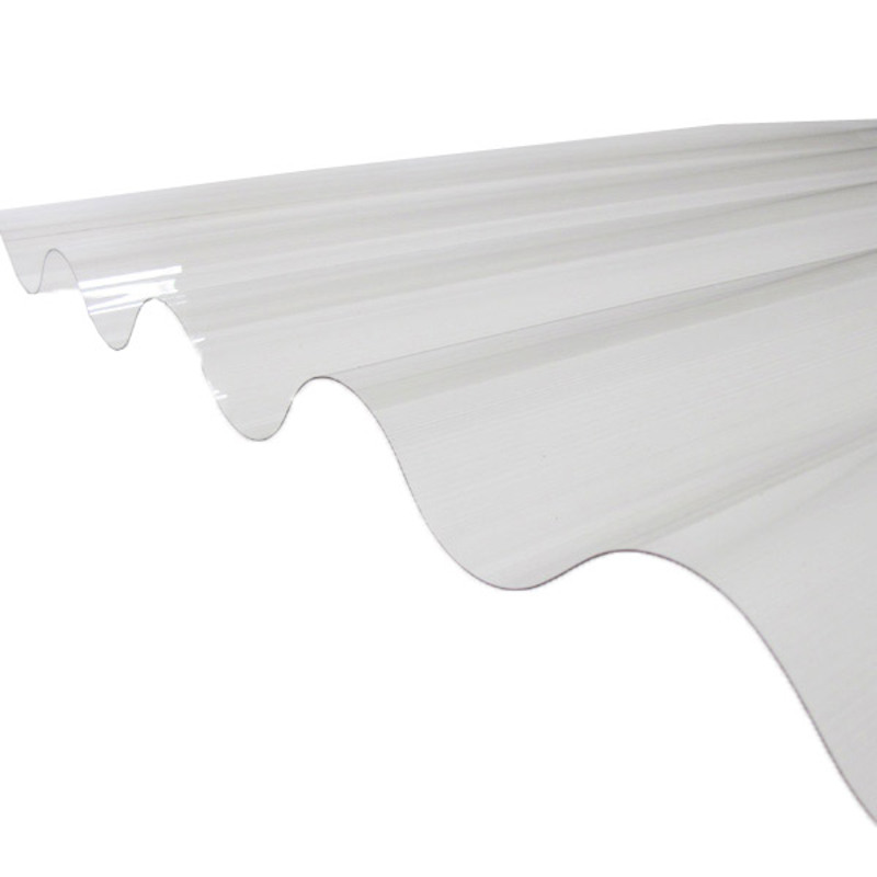 Mccover - Gewellte Pvc-platte (go 177/51 - Große Wellen) Transparent, L: - 92cm, L: - 1,52m