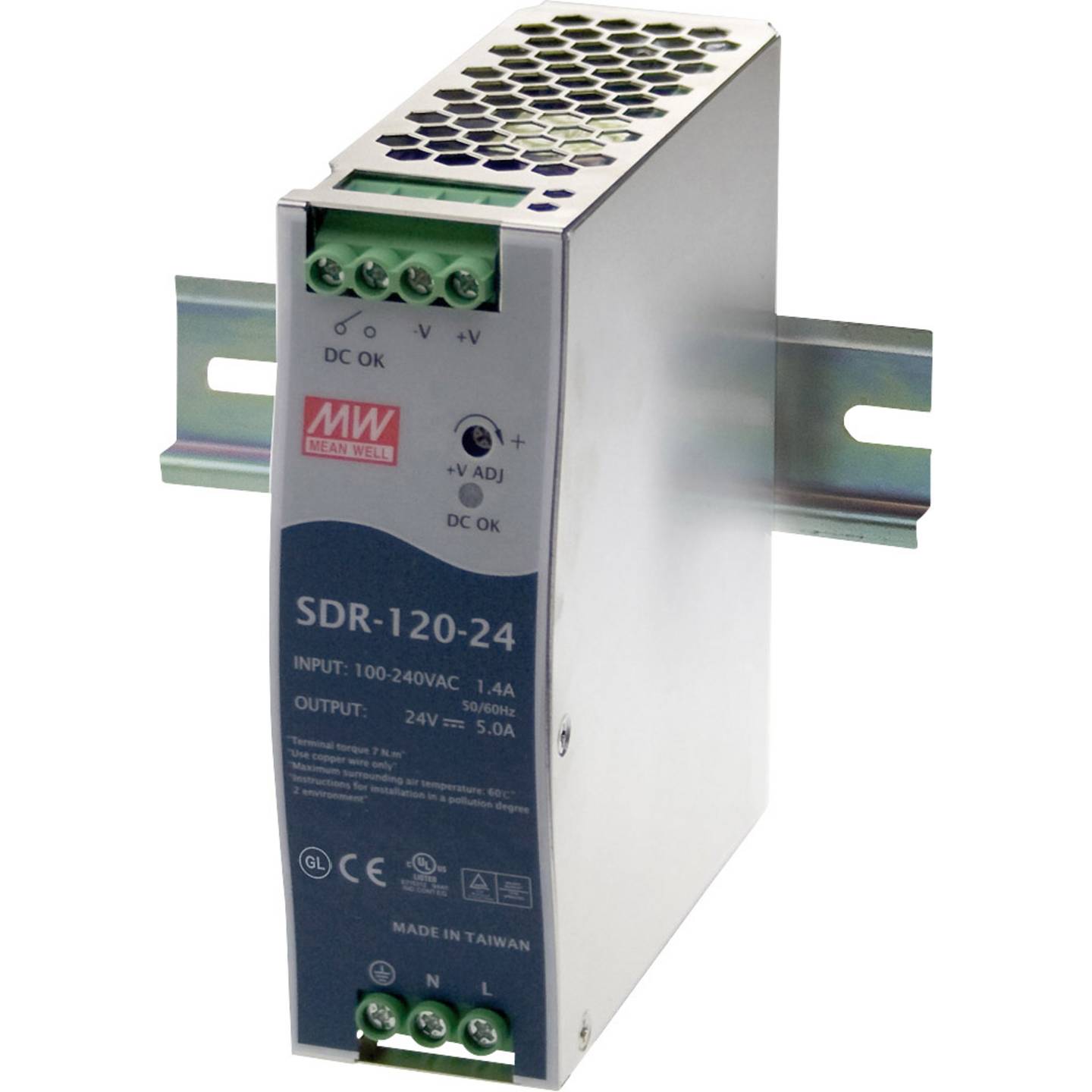 [gebraucht] B-ware Mean Well Hutschienen-netzteil Sdr-120-48 48v Dc 120w 2.5a Schraubklemme 1x