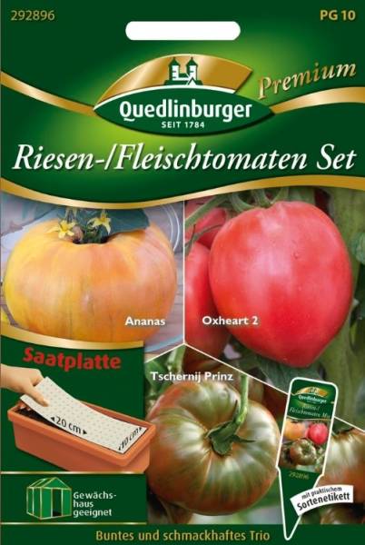 Quedlinburger Riesen-/fleischtomaten Set Trio Saatplatte 10 X 20 Cm - Gemüsesamen
