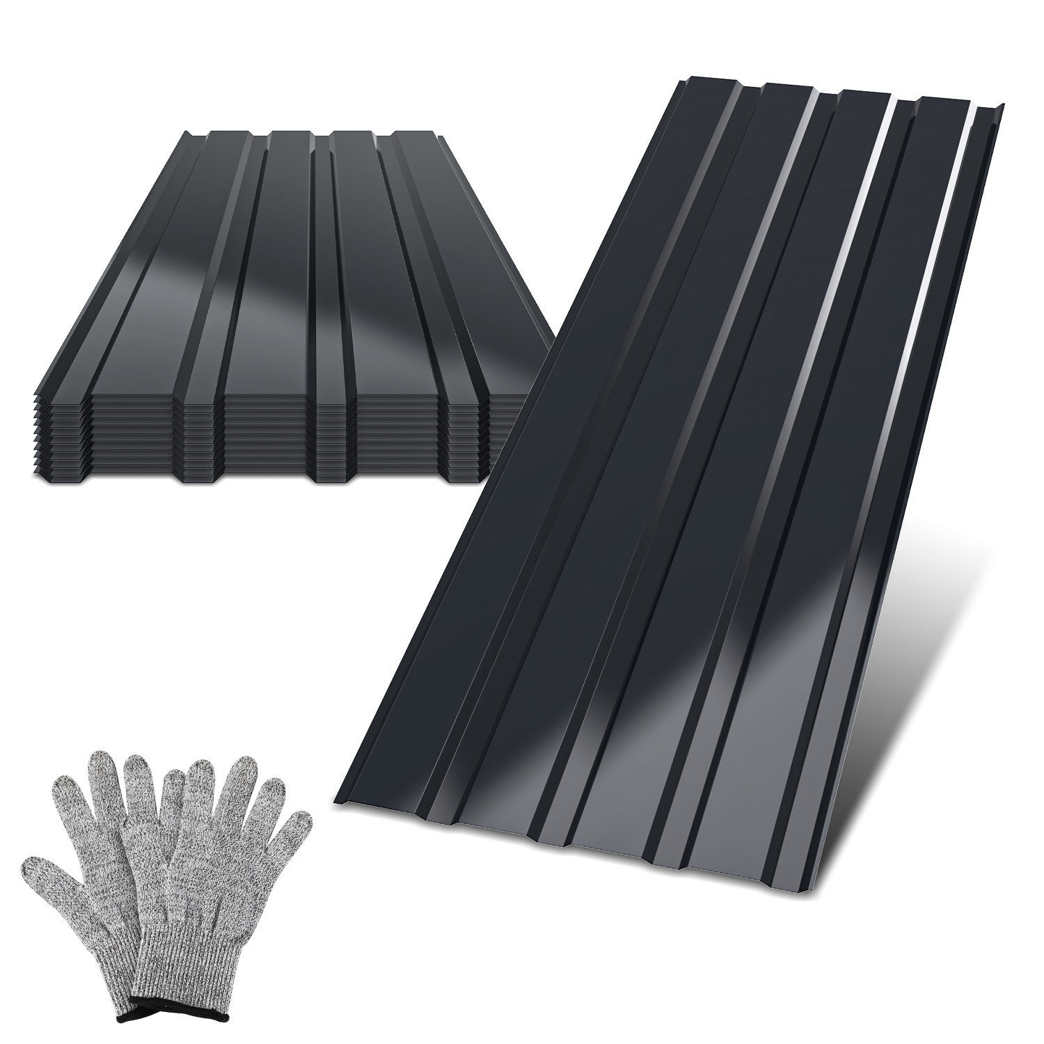 Randaco Dachplatten Aus Stahl, 12 Stück, 115 X 45 Cm, 0,25 Mm, Anthrazit, Für Schuppen Und Unterstand