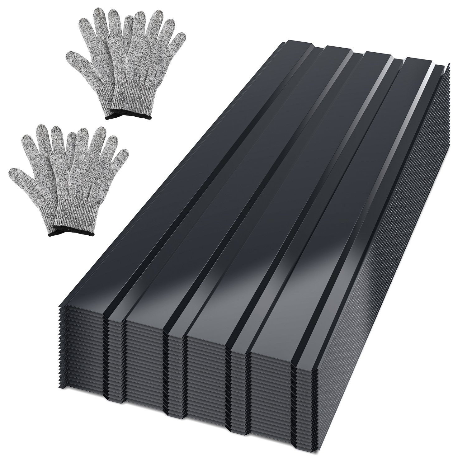 Randaco 24er Trapezblech Dachplatten 0,25 Mm, 115 X 45 Cm, Anthrazit, Stahl, Bis 12 M²